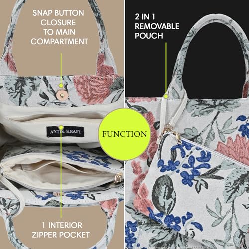 Bolso Mujer Tote 2 en 1 Antik Kraft Isabella Algodón miniatura 3