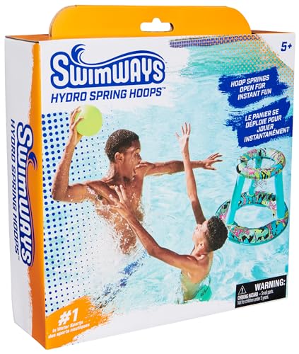 SwimWays Hydro Spring Hoops Inflatable Basketball Hoop, Waterproof Basketball Set with Hoop and Ball, Outdoor Games, Water Toys for Ages 5 and Up - image 8
