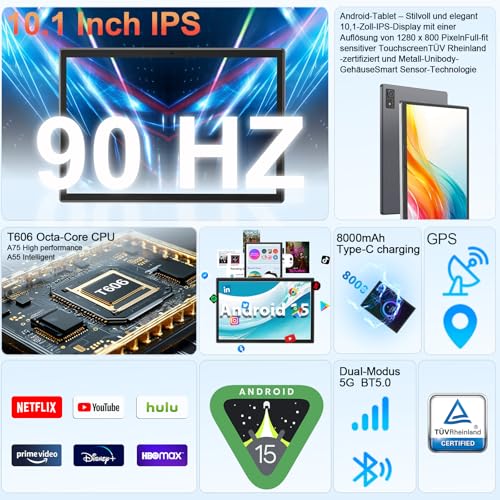 JJGJ T618 Android 15 Tablet with Keyboard の商品画像 1