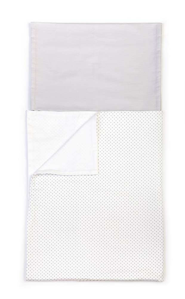 Juego de ropa de cama para cuna – Funda nórdica y funda de almohada – 100% algodón (tonos grises)