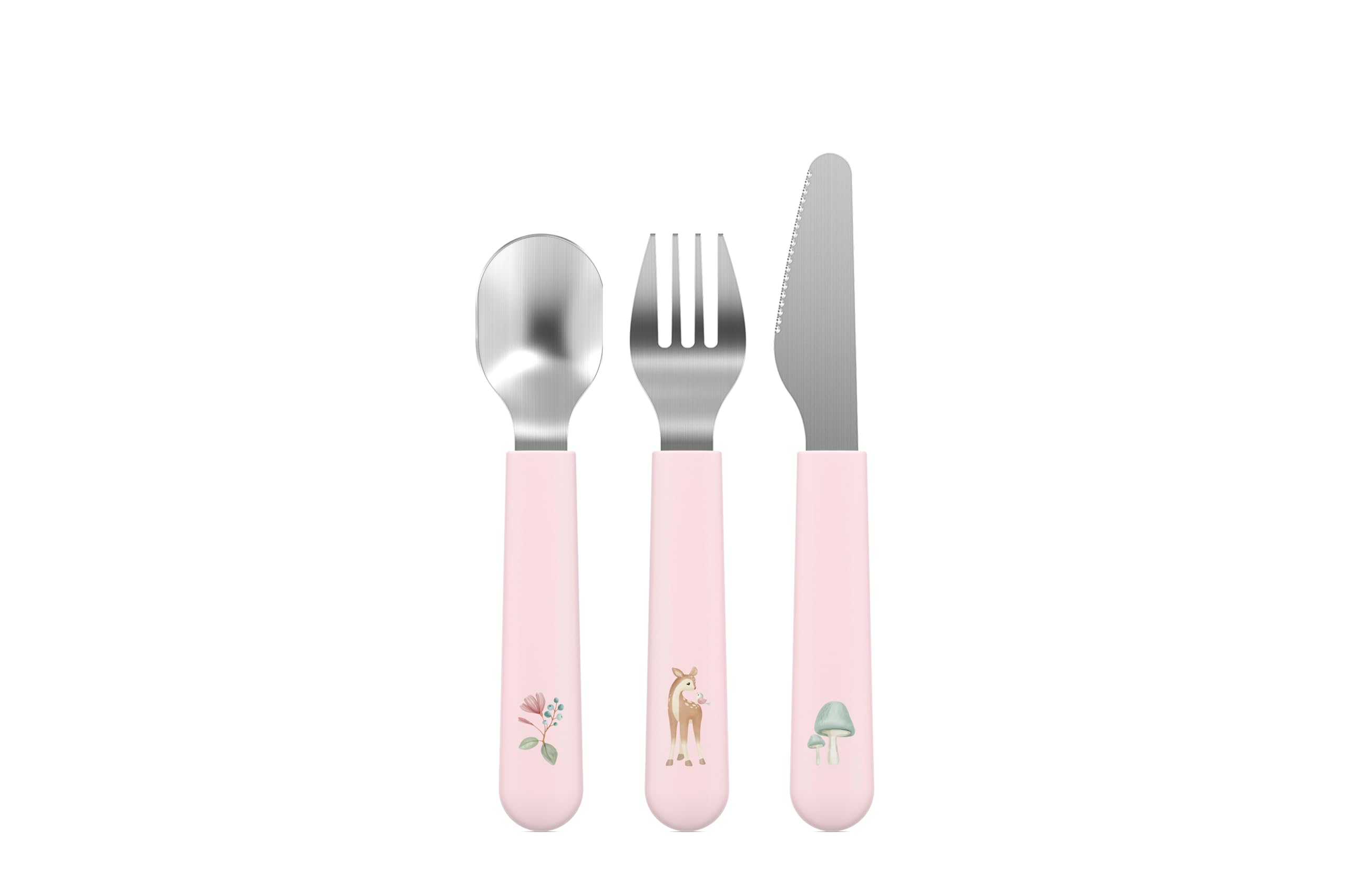 Mepal Children’s Cutlery 3-piece Set Mio Little Dutch, Children's Flatware, Child-friendly Utensils from 12 Months, Including Knife, Fork & Spoon, Set of 3, Fairy Garden