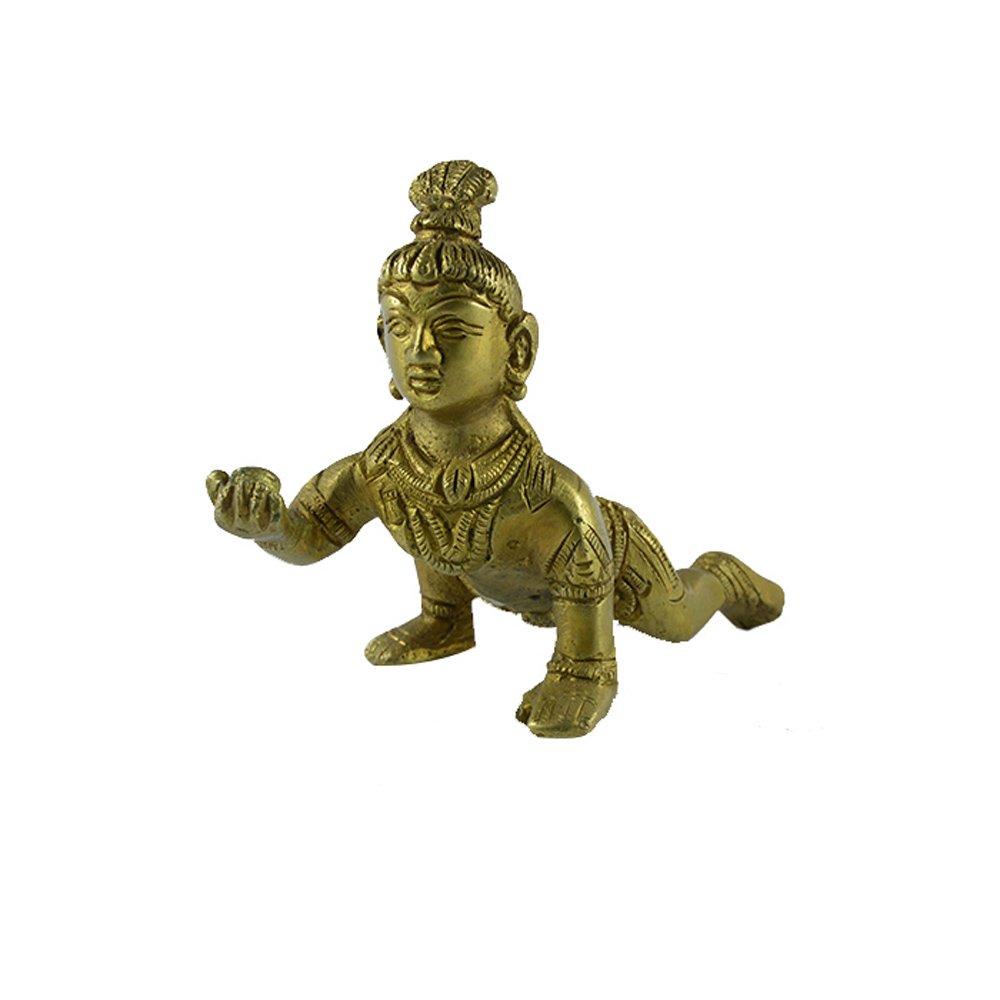 Lord Krishna en laiton Aakrati, le cadeau idéal pour une crémaillère