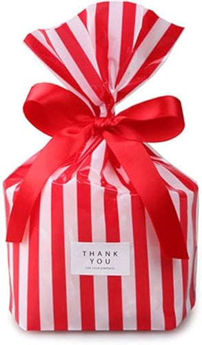 Vista 5 de YESON Black Stripe Clear Cello Bags Candy Plastic favor cellophane Treat Bags,Pack of 50