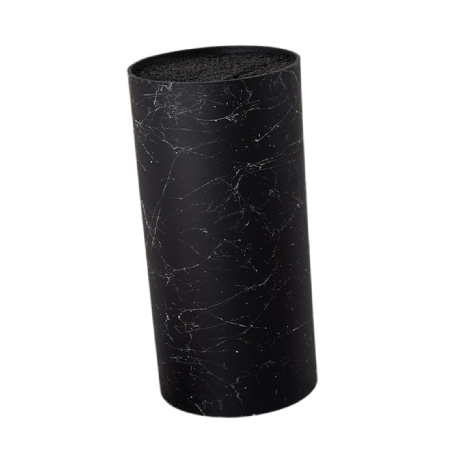 Bothyi Round Knife Block Organizer Vertical Utensils Holder Save Space with Slots Universal Knives Drain Stand, Black B