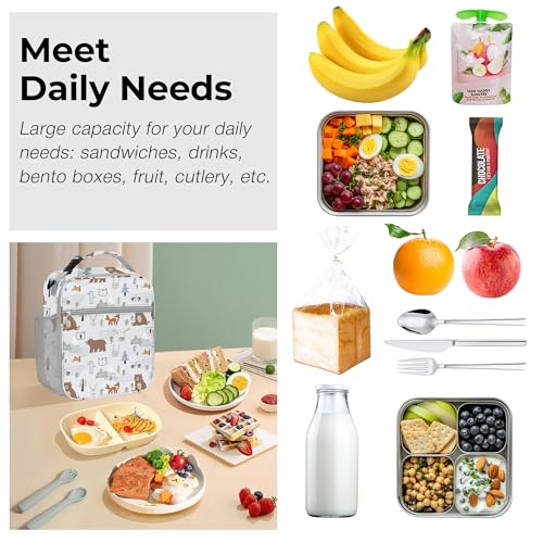 Sac isotherme enfant à motif forêt avec bandoulière – Image 4