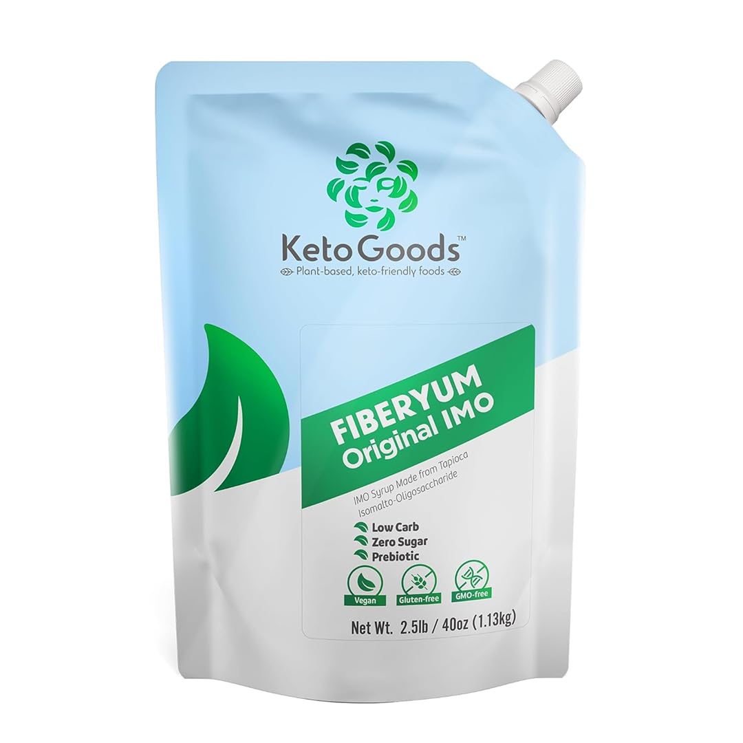 FiberYum Original IMO Syrup - Low Calorie Natural Prebiotic IMO, Yacon Syrup Alternative, Provides Sugar Free Sweetness (2.5lbs / 40oz)