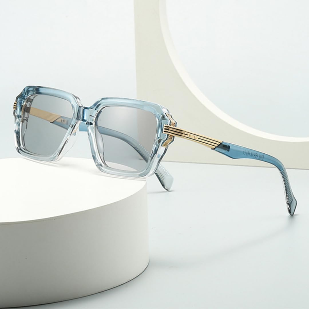 Lunettes de soleil rétro bicolores pour hommes et femmes, rivets tendance, dégradées, UV400, style punk