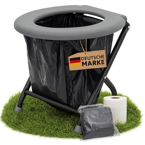YACHTICON Mobile Klapptoilette Grau – Faltbare Campingtoilette &...