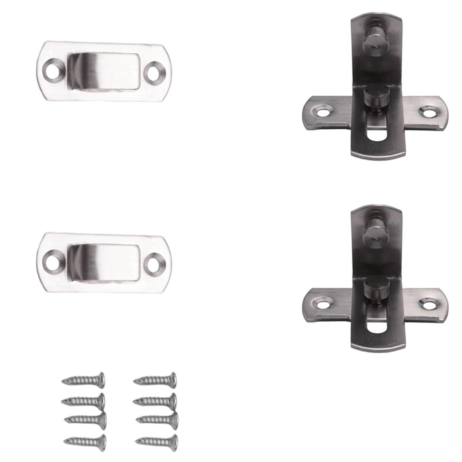 Naqzrxpml Silver Door Bolt 2Pcs Right Angle Latch Hasp Bending Buckle Sliding Lock For Door Window