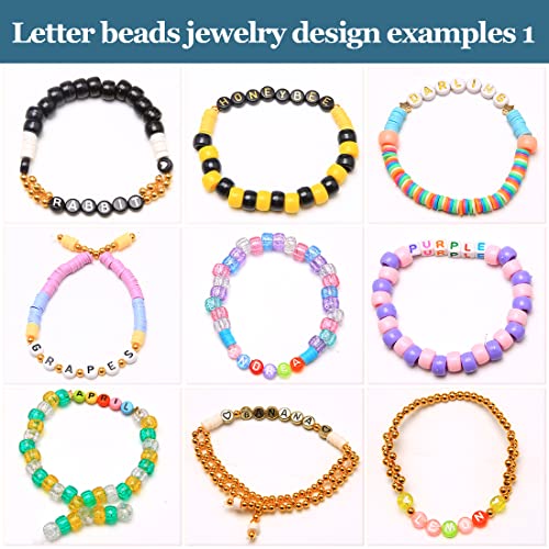 Eppingwin 1400 Pcs Letter Beads, 4X7 Mm Acrylic Beads, Beads For Jewelry Making, Beads For Bracelet Making, Alphabet Beads, In 28 Grid Box (White And Black) #TOP3