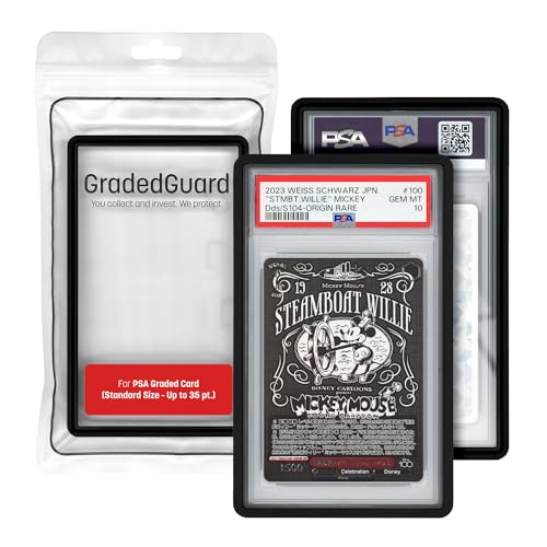 GradedGuard Graded Card Guard Case for Standard PSA Slab Case | Multiple Colors | Soft Touch Matte Finish | Stackable | Made to Fit PSA | Solid TPU and PC Design. (Black)