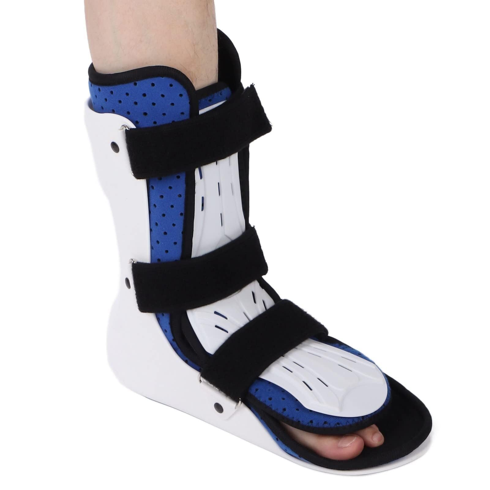 Bota de soporte para fracturas - Ortesis de tobillo y pie caído (AFO), estabilizador de fijación de tobillo con placa de protección frontal, férula ortopédica para lesiones de tobillo y pie, esguinc