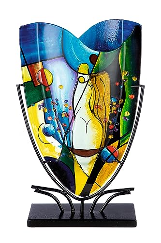 GILDE GLAS art Vase décoratif en Verre sur Pied en