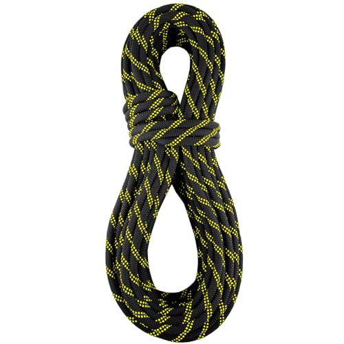 BlazeBeam Static Climbing Rope 11mm UIAA Static Line Rappelling Rope 45M (150ft) Nylon Kern Mantle Rope for Escape Rope Rock Climbing, Mountain Tree Climbing, Hauling, Rescue