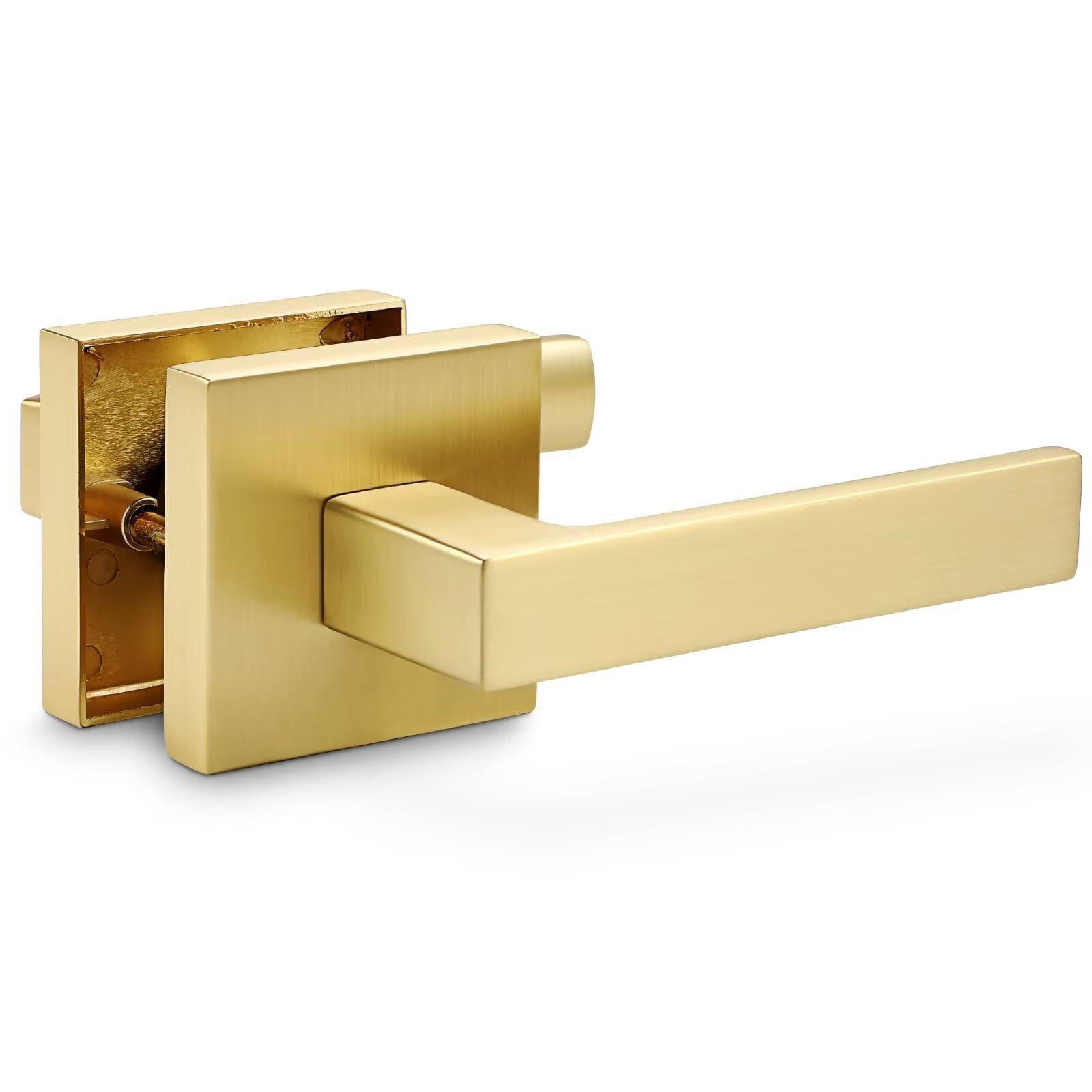 Linkaa Gold Passage Door Lever Brass Gold Door Handles Interior