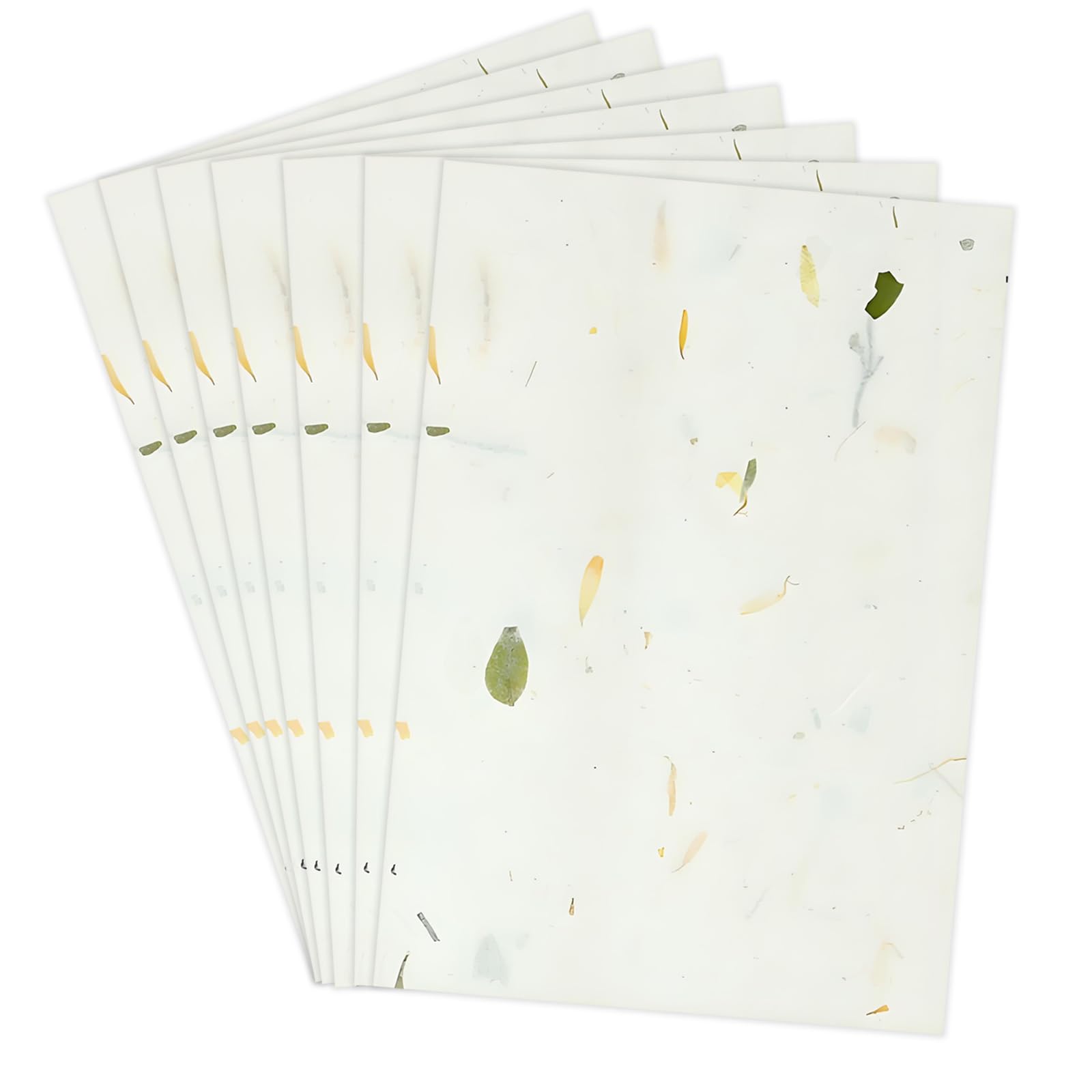 100 fogli di carta di gelso formato A4, carta di riso fatta a mano, per decoupage, carta di riso, formato A4, foglie visibili, per fai da te, scrittura, pittura, confezioni regalo
