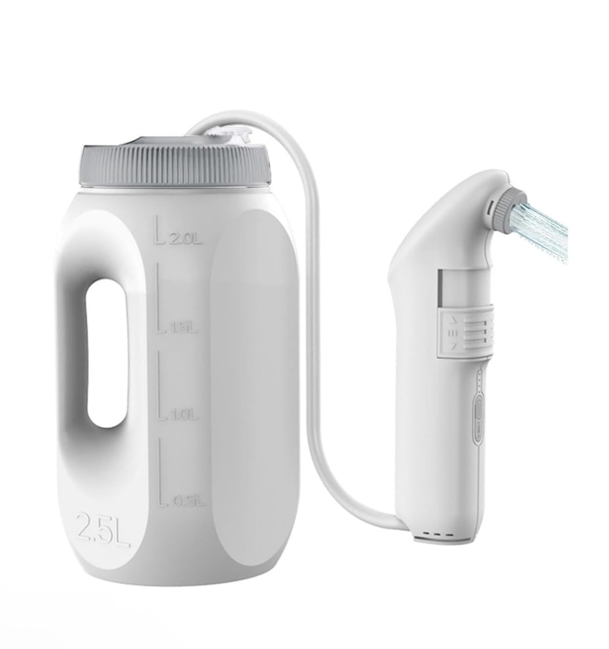 Portable Bidet for Travel & Camping – Electric High Pressure Rechargeable Bidet for Women & Men | 2.5L Bottle | 1300ML/Min Flow | USB-C | 1600mAh Battery – Spray Mate Jumbo (White)