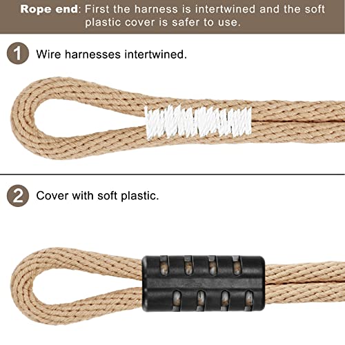 Seleware Hammock Straps, 4Ft Tree Swing Rope For Hammock Chair Hanging Kit, Extension Rope With Carabiner For Indoor Outdoor Playground Tree Swings Camping Hammock Accessories (Beige1,2 Pack) #TOP5