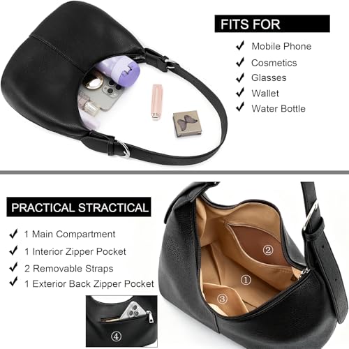 Bolso Hobo de cuero vegano para mujer miniatura 5