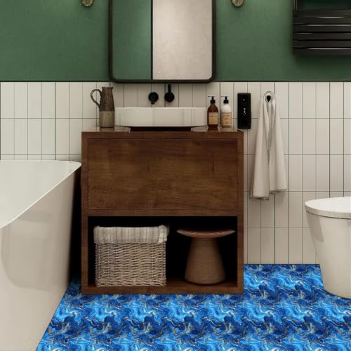 Image of Moroccan Tile Stickers | Waterproof Self Adhesive Peel & Stick Tile Decals for Kitchen Backsplash, Bathroom Wall, Floor, Furniture & Glass (6x6 Inch, Design 23, 40 Pic)