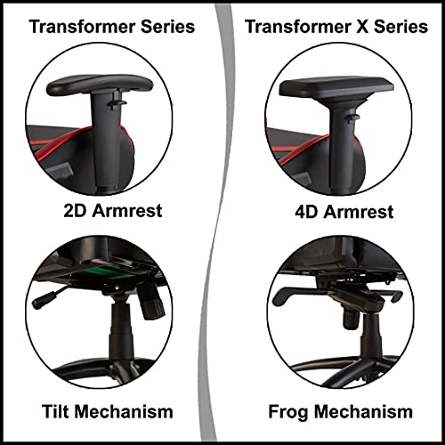 Image of CELLBELL GC05 Transformer X-Series Gaming /Racing Style Ergonomic High Back Chair Adjustable Back Cushion Chair for Gamers PU Leather [Red-Black]