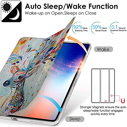 Image of DuraSafe iPad Pro 12.9 inch 4th Gen 2020 Cover A2229 MY2H2HN /A MY2J2HN /A A2069 MXAT2HN /A MXAV2HN /A MXAU2HN /A MXAW2HN /A A2233 MY3K2HN /A MY3J2HN /A MXFY2HN /A MXG12HN /A MXFX2HN /A MXG02HN /A - Deer Print