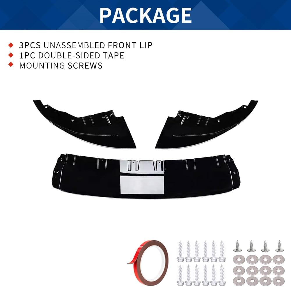 Front Bumper Lip Compatible with (2021-2025) 4-Series Gran Coupe G26 & i4 M-Sport Models Gloss Black Splitter