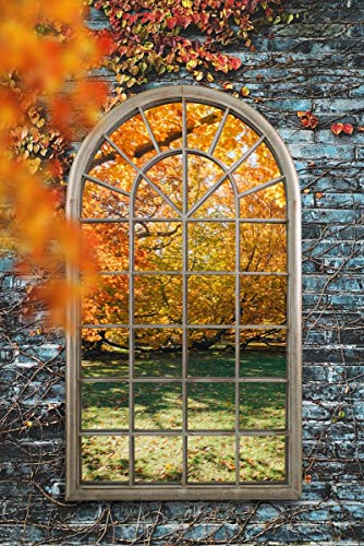 Large New Rustic Multi Panelled Arched Window Garden Outdoor Mirror5ft3 x 3ft / 160cm x 91cm,GMA022