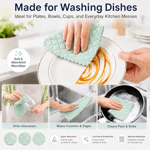 kimteny 12 Pack Dish Cloths for Washing Dishes
