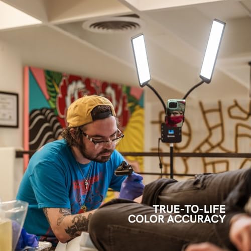 Lume Cube Flex Light Pro - Portable Dual LED Lamp with Tripod and Phone Holder Mount | Flexible 2-Point LED Lights for Tattoo Artists, Beauticians, aestheticians, lash Artists, and Content Creators