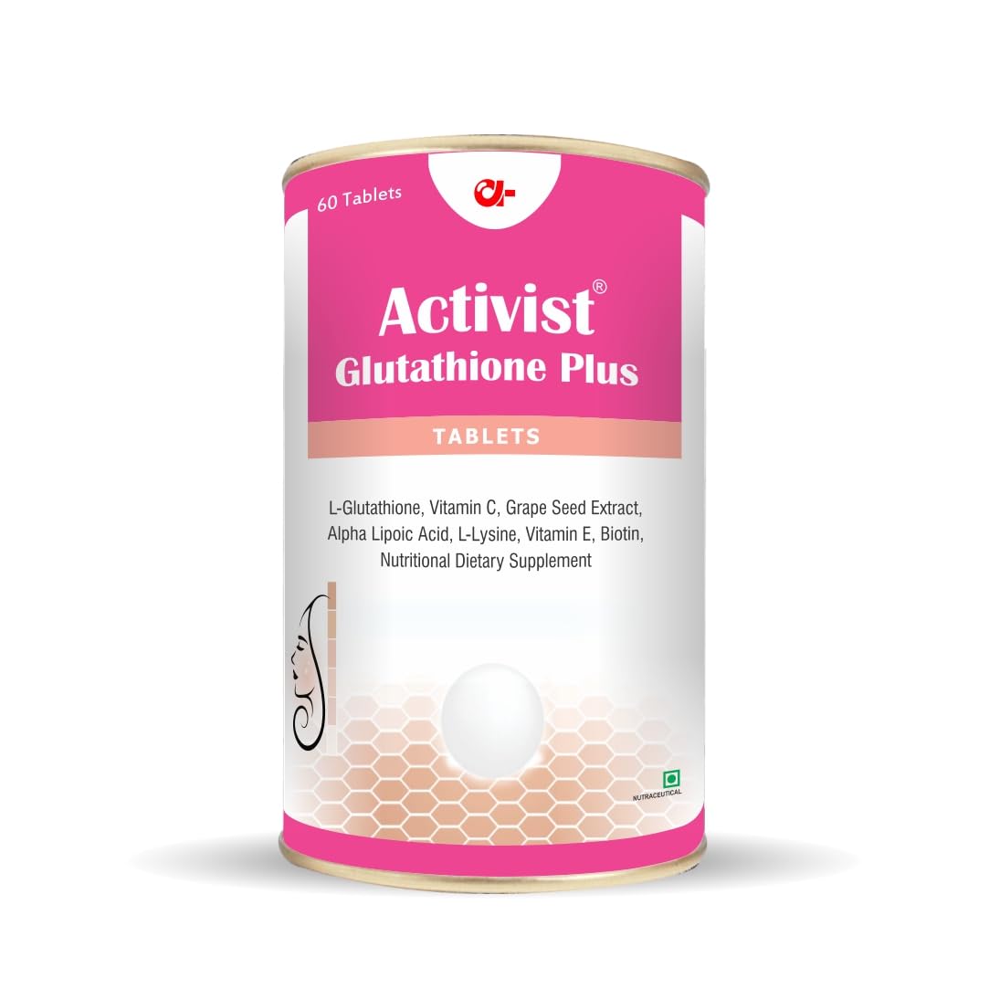 Activist - Glutathione plus Tablet | Glutathione, Vitamin C, Vitamin E & Biotin Tablet | Nutritional Dietary Supplement (60 Tablets)