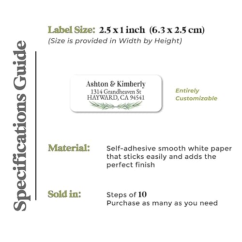 Miniatura 3 de Greenery Return Address Labels Wedding Mailing Envelope Stickers Seals Christmas Family Addressing Labels Personalized Mailing Stickers