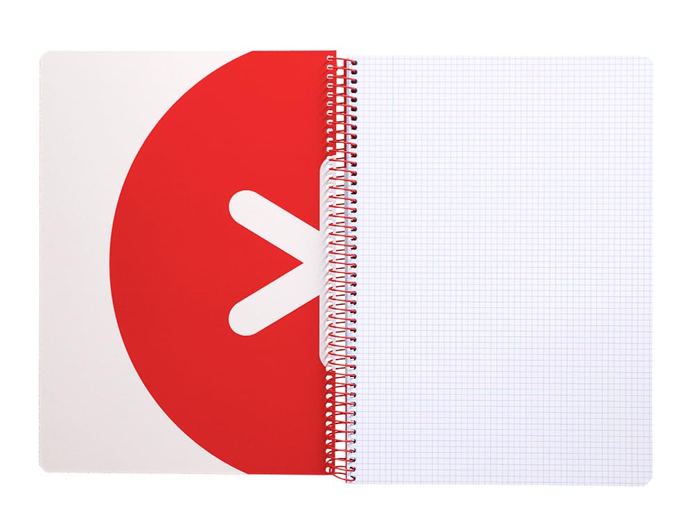 Liderpapel Spiral Notebook A4 ANTARTIK Hard Cover 80H 90 g Square 4 mm with Margin Colour Raspberry