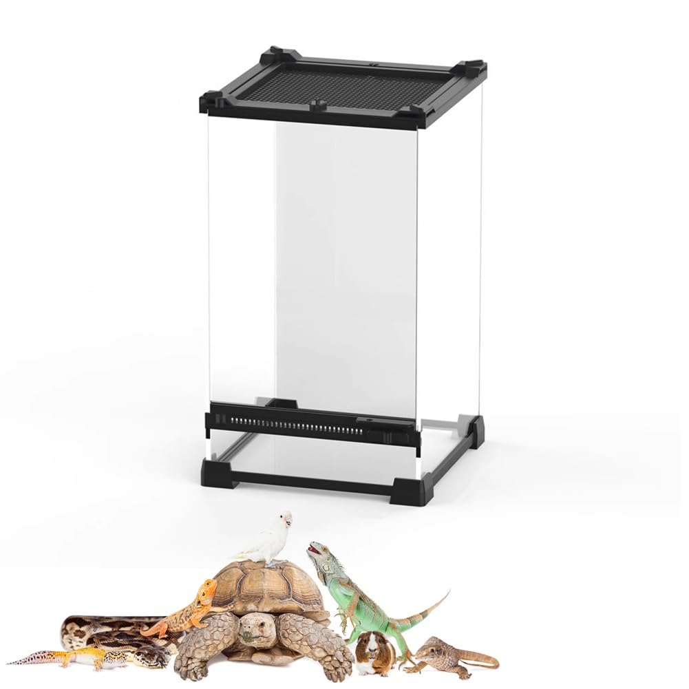 Terrarium für Reptilien, Bartagamenbecken, Königspython-Gehege, Amphibienbecken, geeignet zur Zucht von Leopardgeckos, Fröschen, Einsiedlerkrebsen, Eidechsen, Asseln, Vogelspinnen(20x20x30cm)