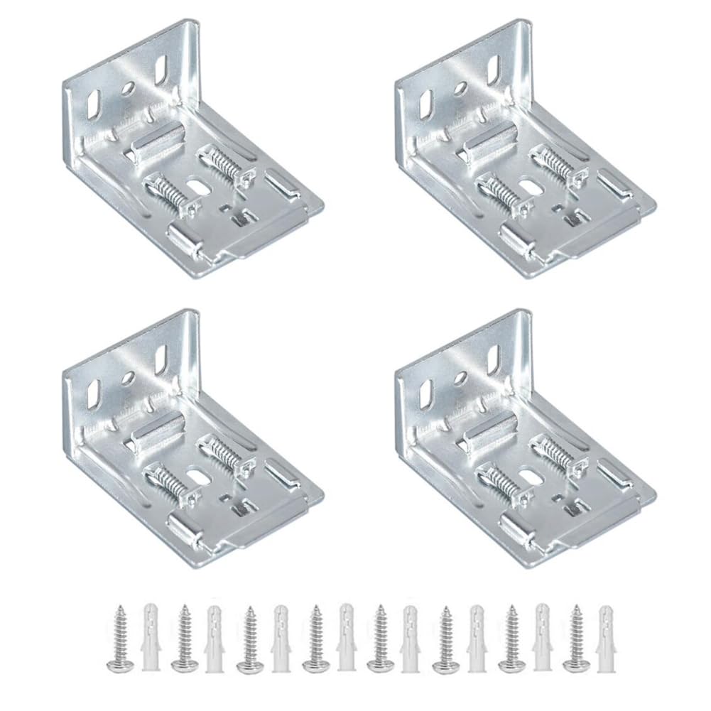 BOLWHAO 4PCS Universal Replacement Vertical Mounting Bracket, Vertical Shutter Mounting Bracket for Vertical Curtain Roller Shade Shutter Blinds Track, with a Pleat 1-1/2"(38mm)
