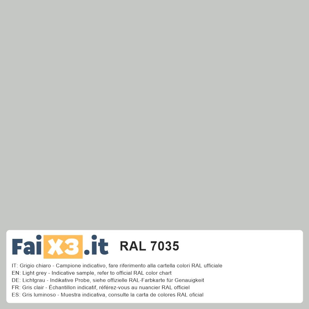 FaiX3.it - Perfil angular en L 30x30x1 mm de aluminio, lacado RAL 7035 "gris luminoso" mate, longitud 2500 mm