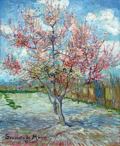 Art Poster Rosa Pfirsichbäume de Vincent Van Gogh avec Impression Toile Premium