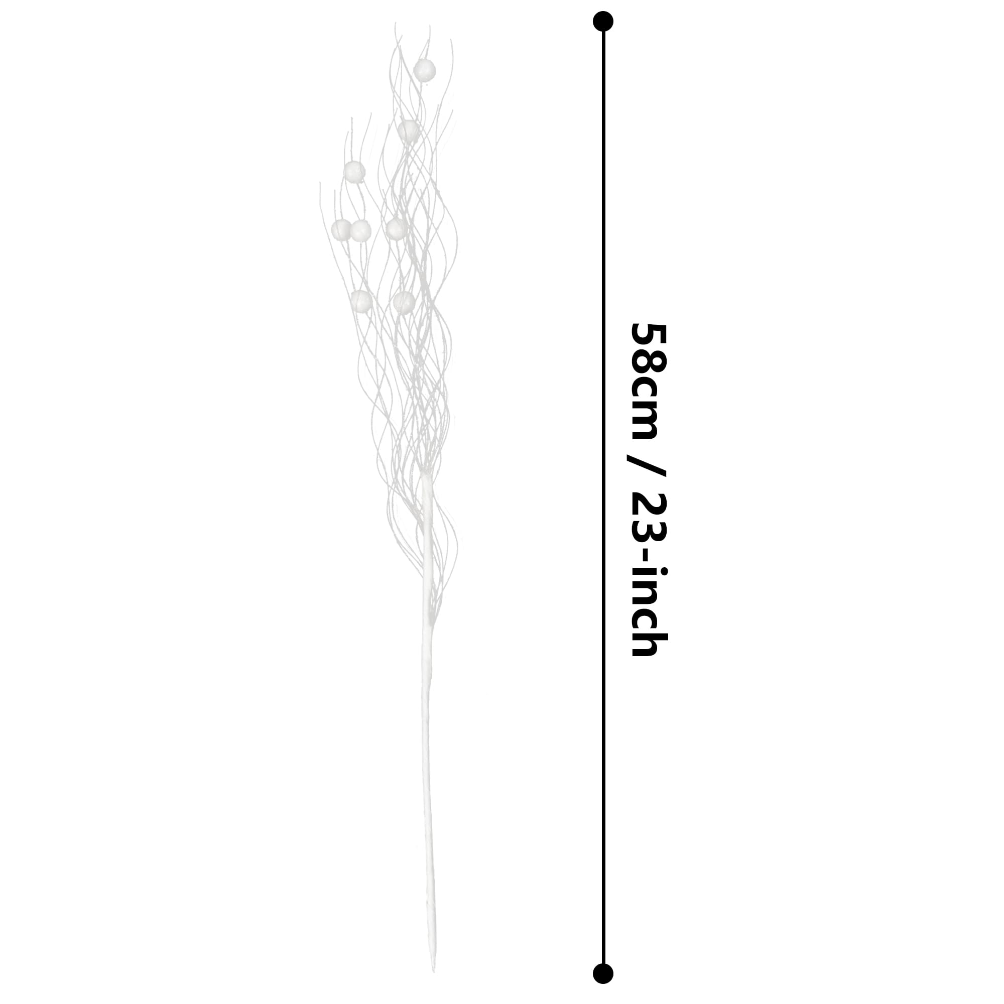 KI Store 20 Stück deko Zweig weiß Weihnachten äste künstlicher weihnachtszweig 45cm mit Glitzer bastelzweige dekozweig Stem Mistelzweig für Weihnachts deko (20, Weiss)