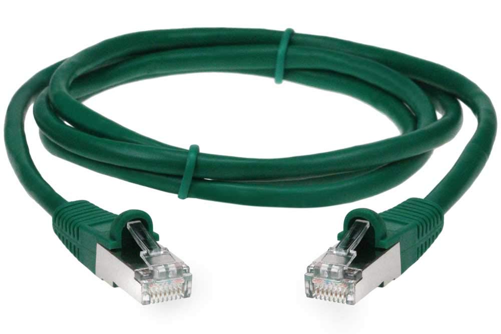 SF Cable Cat5e Shielded (STP) Ethernet Network Cable, 26AWG 4pair Stranded Copper Wire, RJ45 Plug, 350MHz, 5ft, Green