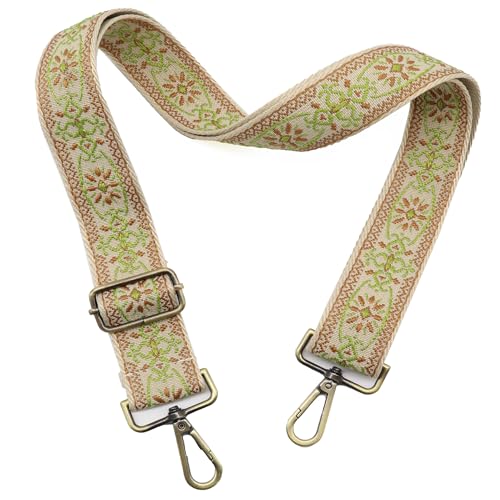 Image of LEMEDE Purse Strap Adjustable Replacement Crossbody Bag Strap Retro Jacquard Embroidery Shoulder Straps for Canvas Bag