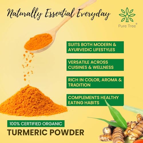 Image of Pure Tree Certified Organic Haldi Powder | 1.8 Kg / 1800 g | Turmeric Powder | Spice Masala Powder Raw for Milk | Strong Antioxidant
