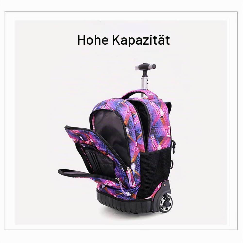 Trolley Rucksack, Kinder Trolley Schultasche mit Rollen Rucksack Schultrolley Rucksäcke Kinder Schulrucksack Schulranzen mit Rollen