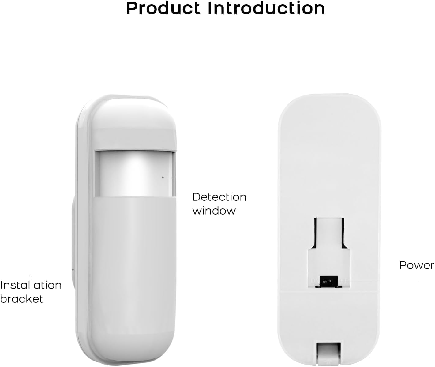 Takaisin view PGST P92R-3 -anturista, joka näyttää paristolokeron ja virtakytkimen.