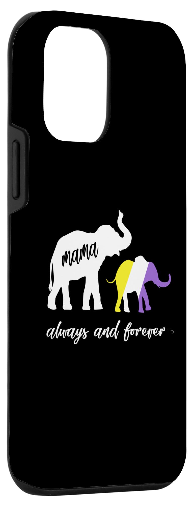 iPhone 12 mini Nonbinary Mama Elephant - Mom of Nonbinary Teen Case - Image 3