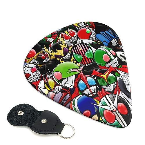 エレキギター ベース用ピック ウクレレ ギター 仮面ライダー Abs素材 エレクトリック アコースティック 弦楽器 初心者 トライアングル ピック 6枚セット 0.71mm