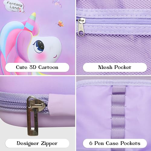Image of Stylbase Pencil Box Suitcase for Boys & Girls | Hard School Pencil Case Geometry Box with Password Lock & Handle | Pencil Pouch for School Supplies Kids (Pink)