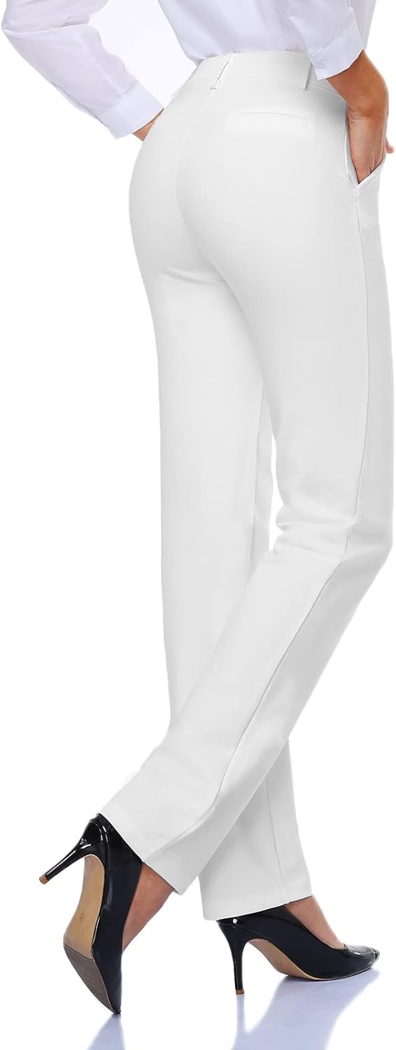 Tapata Women's 28''/30''/32''/34'' Stretchy Straight Dress Pants with Pockets Tall, Petite, Regular for Office Work Business - Image 2