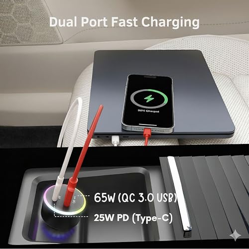 Image of 65W Car Charger| Dual Output -65W USB & 25W PD Port| Car Mobile Charger|SUPERVOOC & Ultra Fast| Compatible with Samsung, iPhones, Oppo, OnePlus, Realme,Mi | Car Charger Type C|BIS Certified