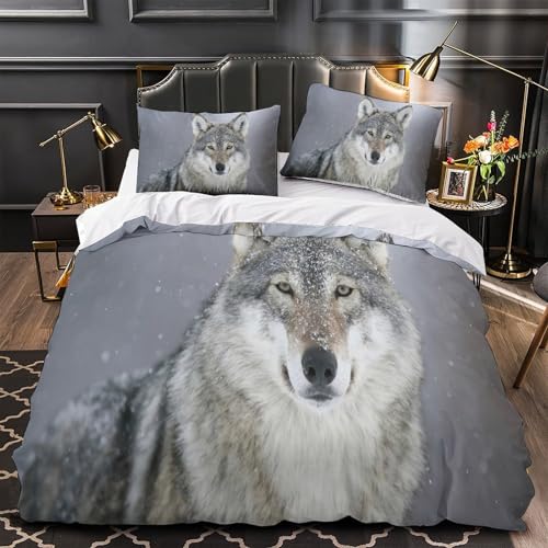 Housse de couette loup parure de lit résistante et douce - 2