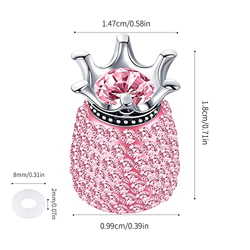 WeinaBingo Tire Stem Valve Cap Universal Valve Caps Rhinestone Tire Stem Air Cap Cover for Cars, SUVs, Trucks, Bicycle, Motocycles Dustproof Bling Car Accessories Crown Pink 4 Pack - Thumbnail 2